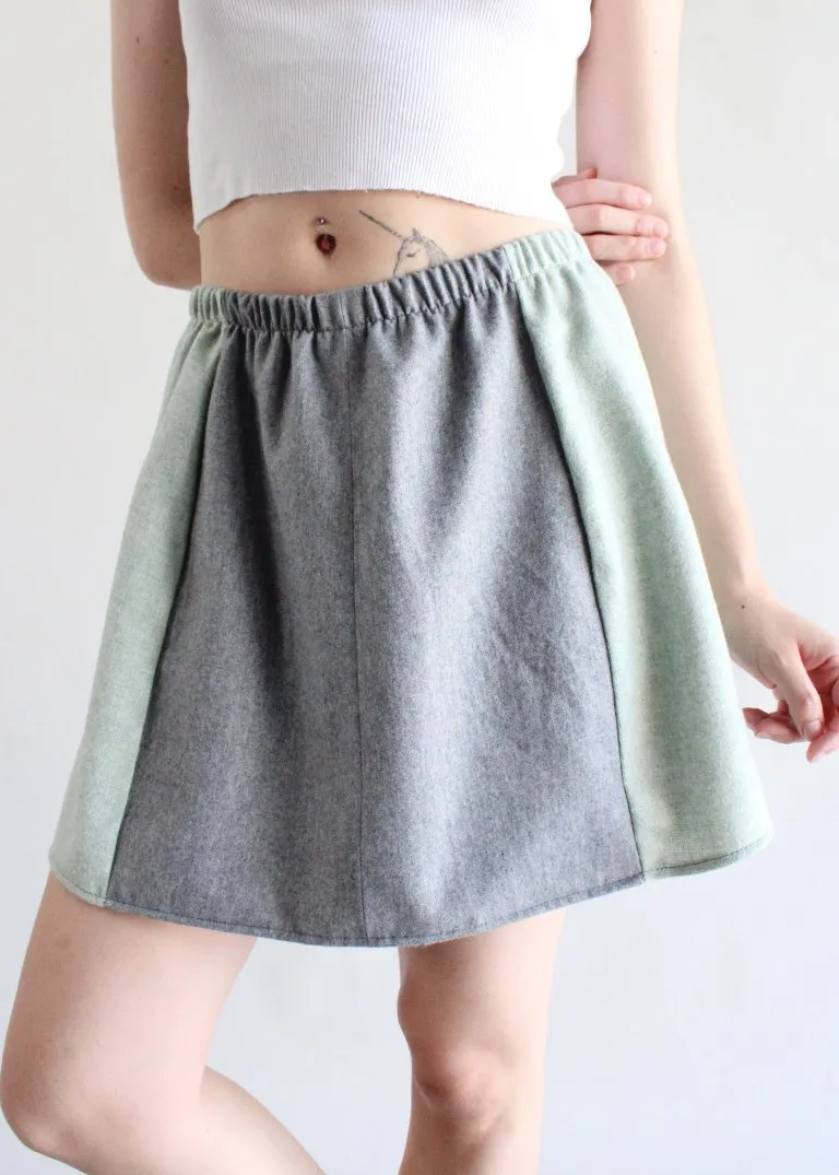 RCYCLD Wool Paneled Mini Skirt
