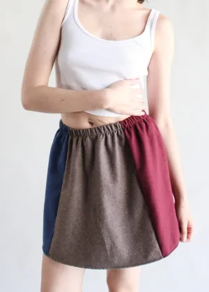 RCYCLD Wool Paneled Mini Skirt