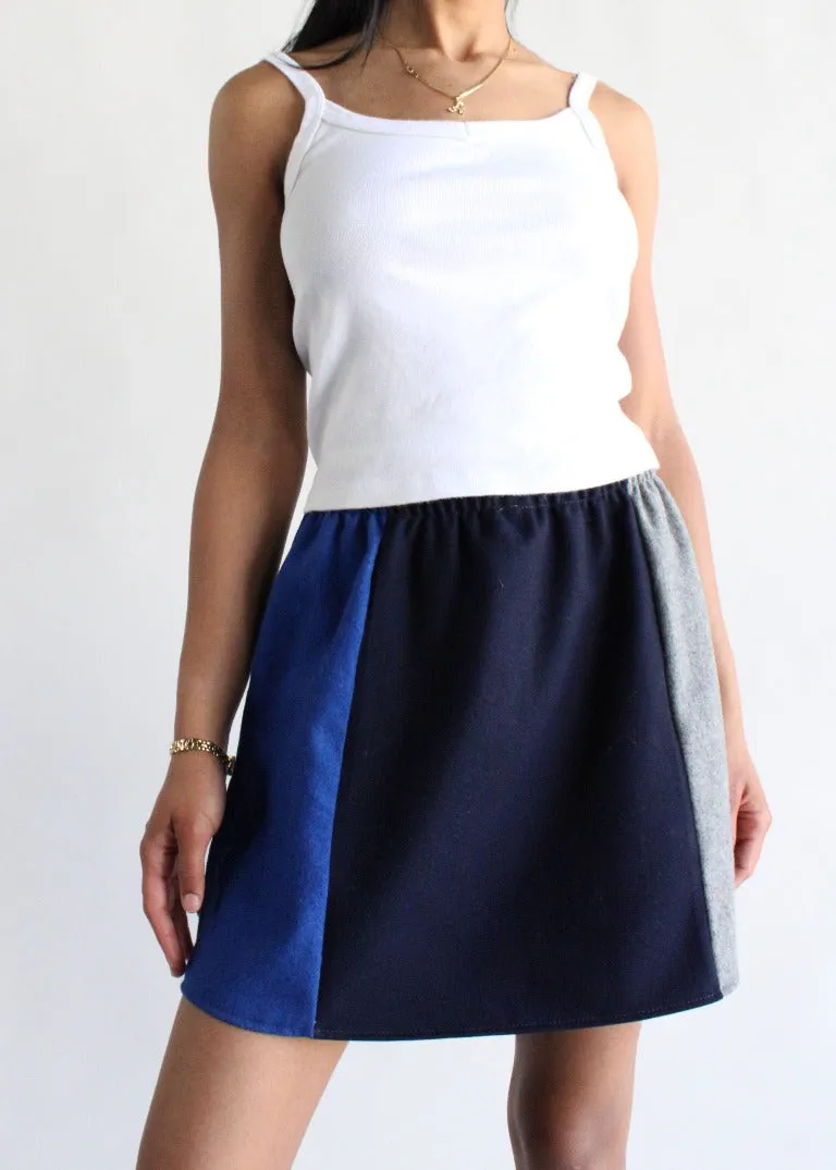 RCYCLD Wool Paneled Mini Skirt