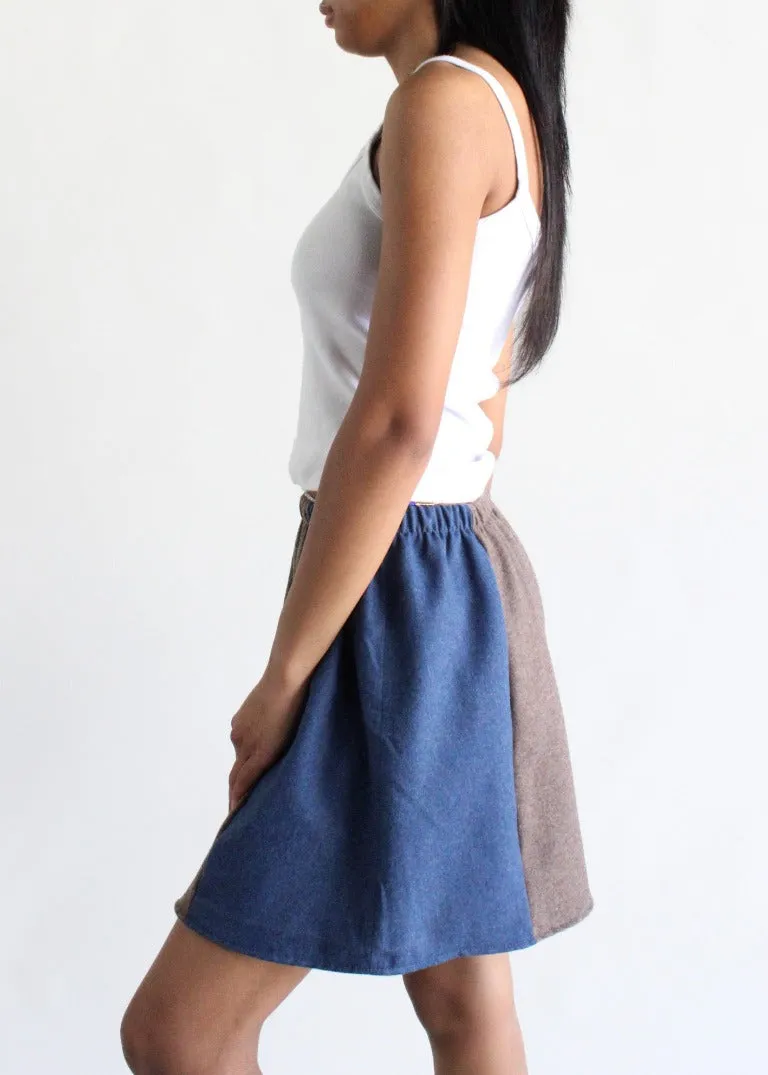 RCYCLD Wool Paneled Mini Skirt