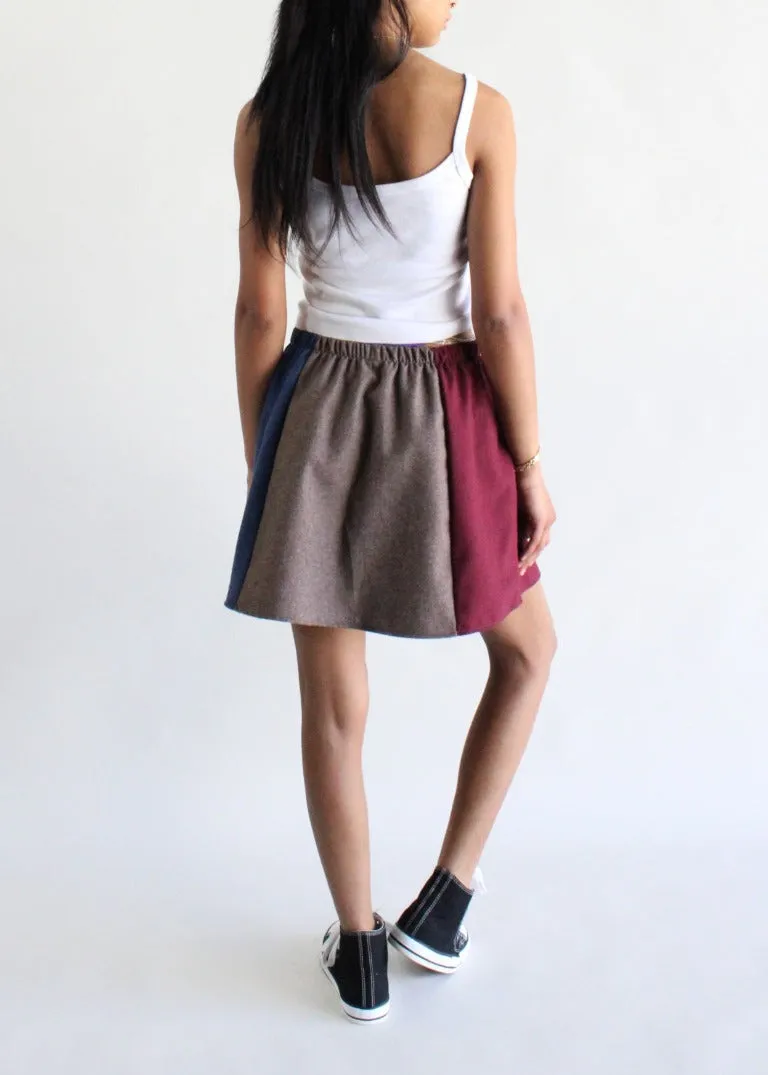 RCYCLD Wool Paneled Mini Skirt