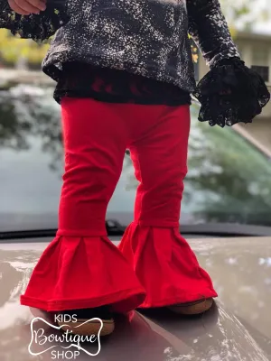 Red Bell Bottom Leggings