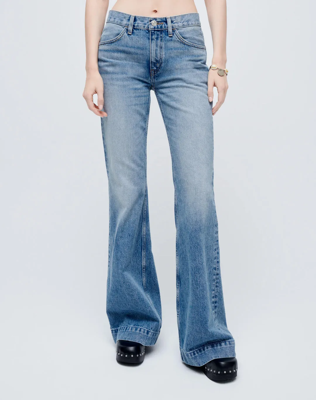 Re/Done - Women - Lake Blue 70s Low Rise Bell Bottom