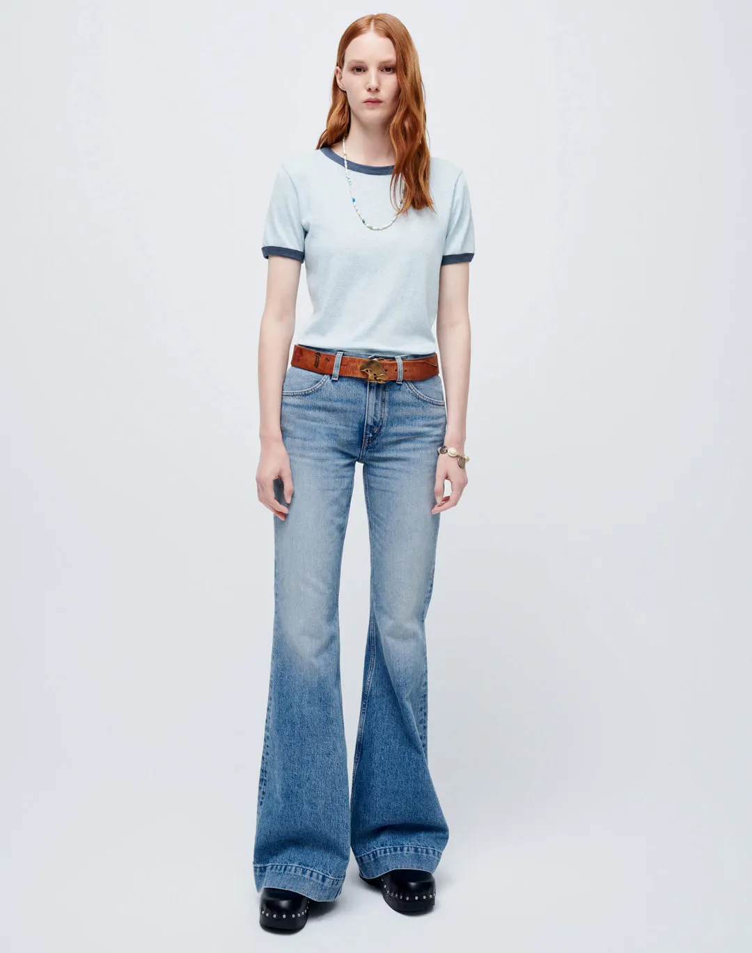 Re/Done - Women - Lake Blue 70s Low Rise Bell Bottom