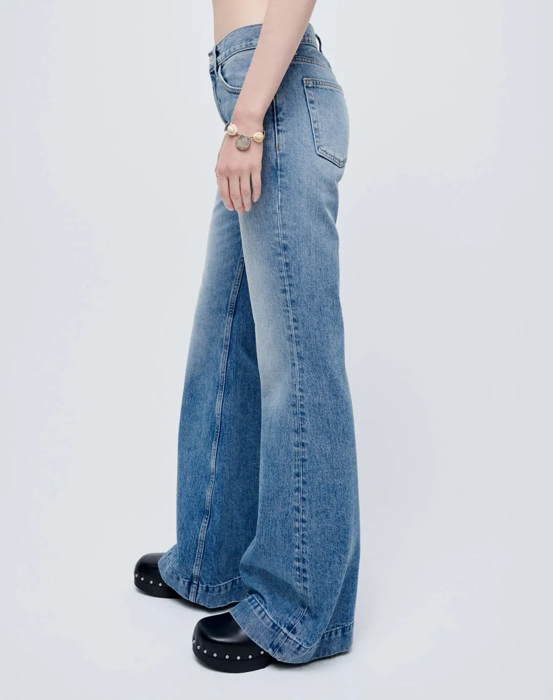 Re/Done - Women - Lake Blue 70s Low Rise Bell Bottom