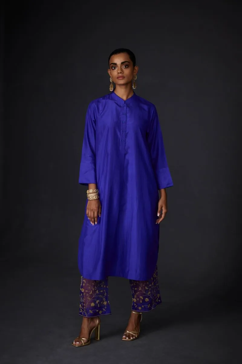 Reflect persian blue embroidered tunic with trouser-4