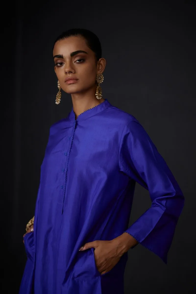 Reflect persian blue embroidered tunic with trouser-4