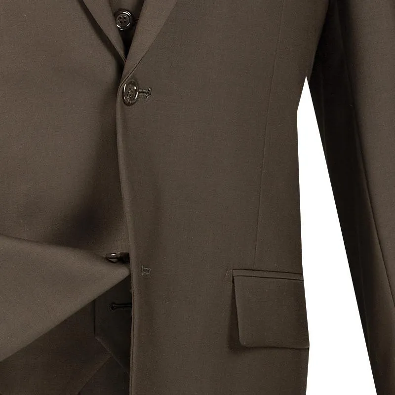 Regular Fit 3 Piece Suit 2 Button (Brown) V2TR