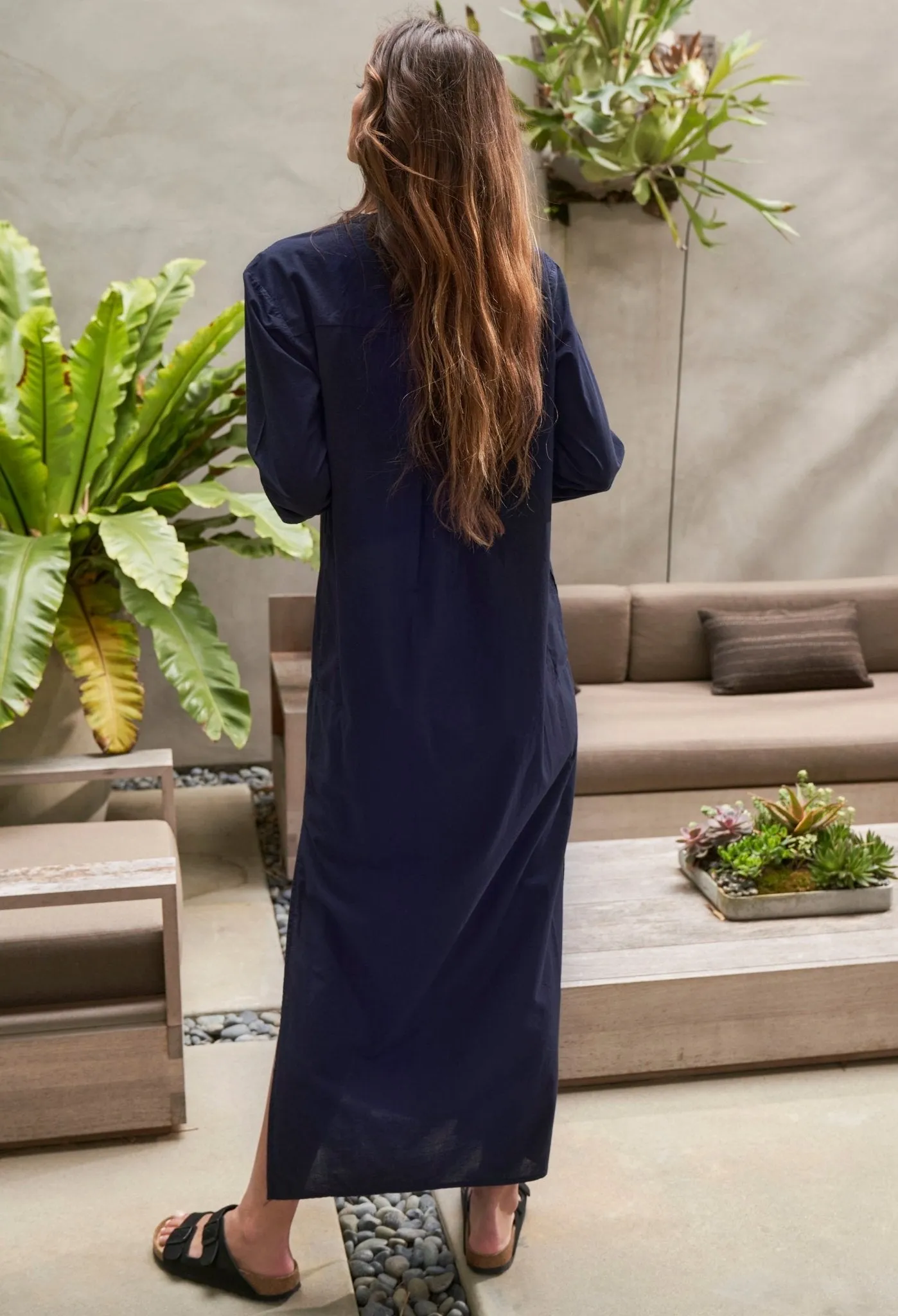re:hOMe - UPCYCLED - Navy Classic Cotton Tunic with Pockets