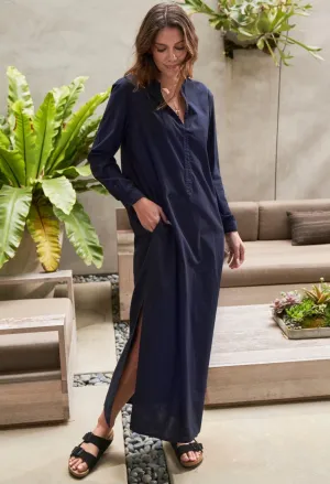 re:hOMe - UPCYCLED - Navy Classic Cotton Tunic with Pockets