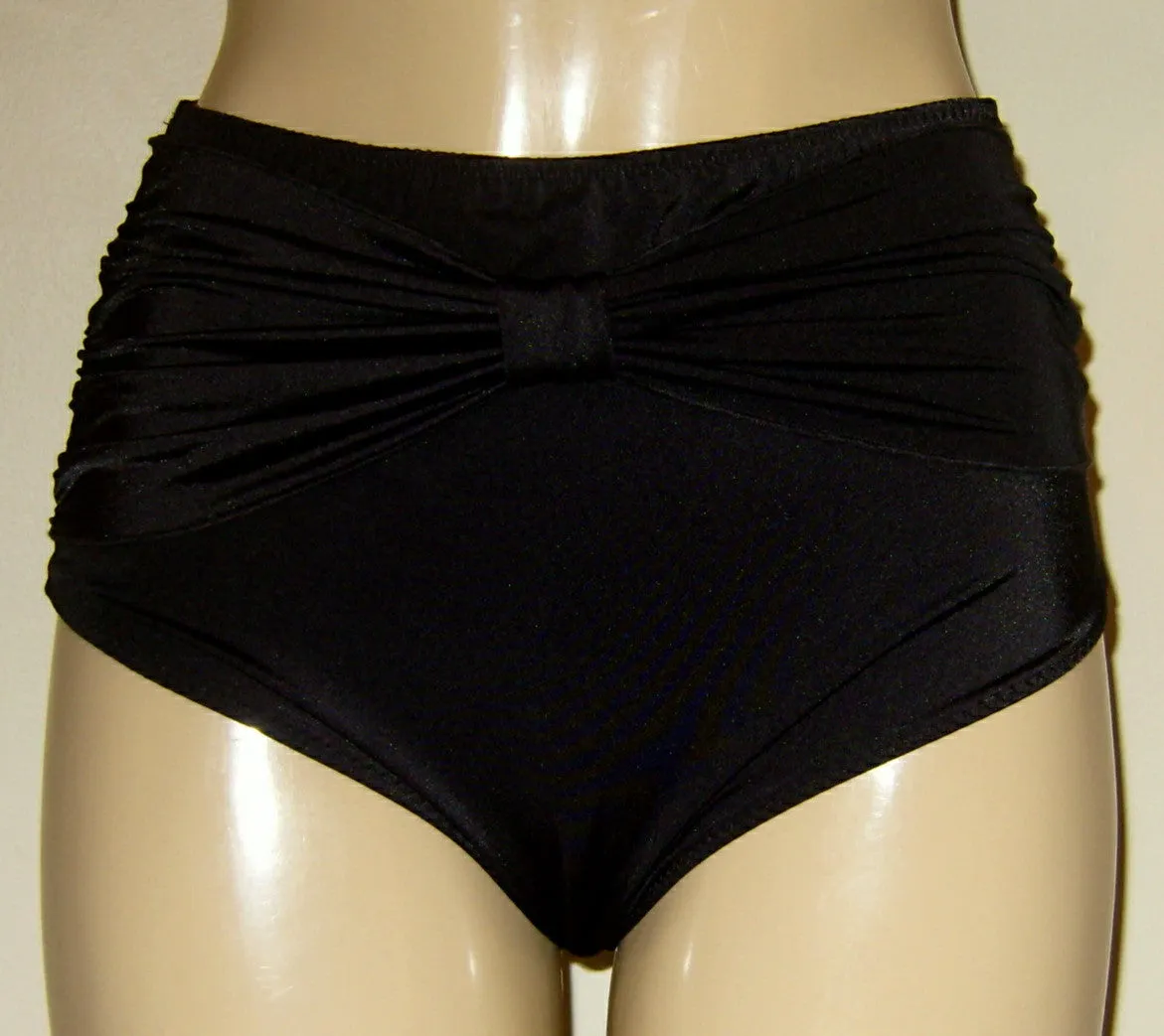 Retro Pin Up Bikini Bottoms With High Waist