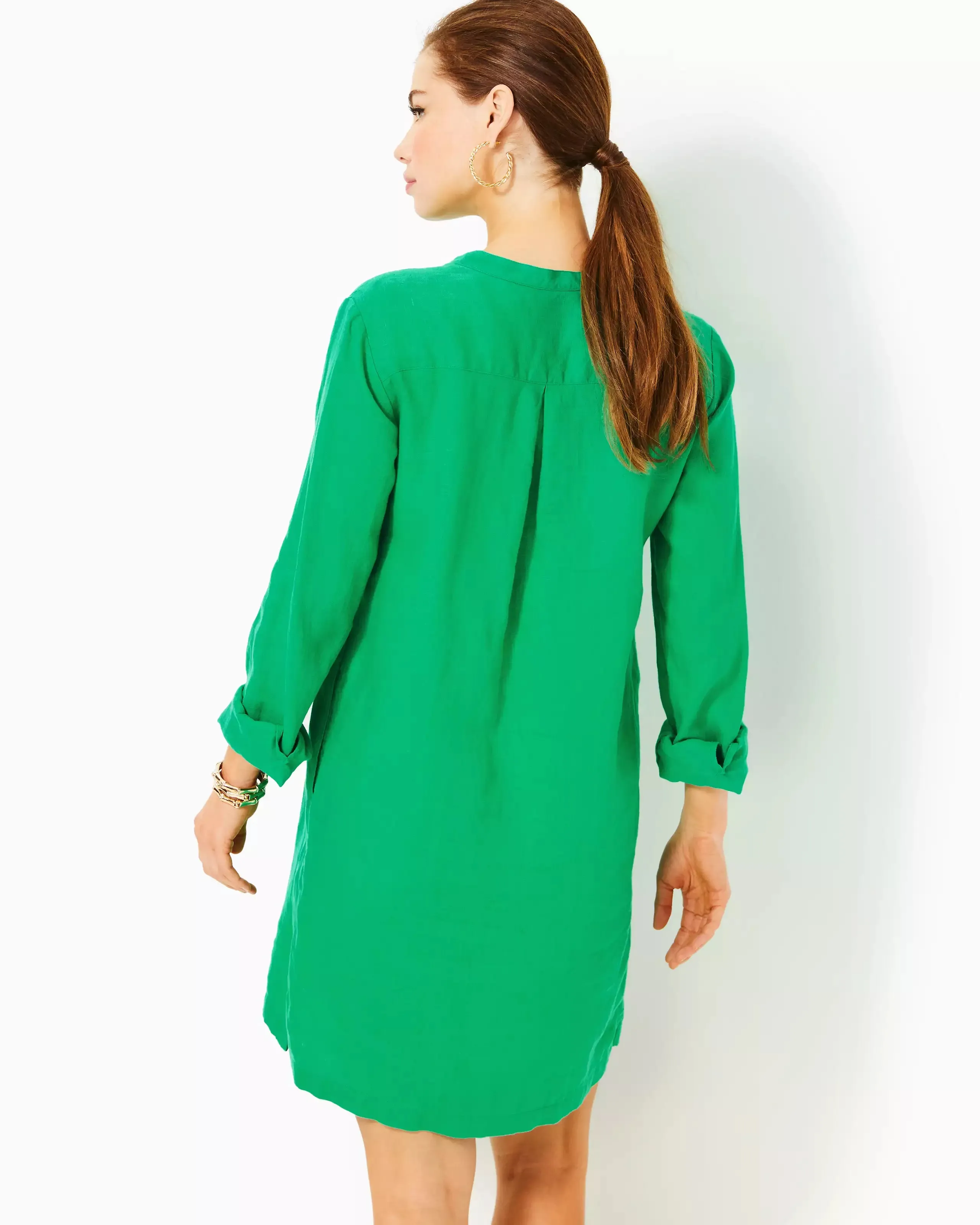 Rhoda Long Sleeve Dress (Brazilian Green)