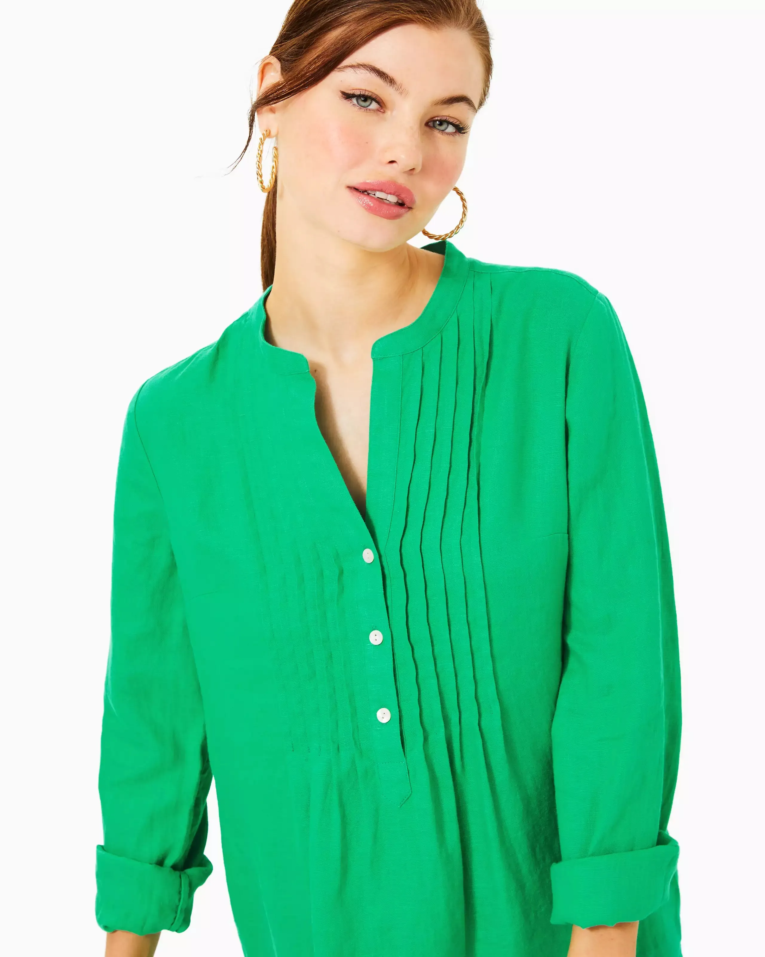 Rhoda Long Sleeve Dress (Brazilian Green)