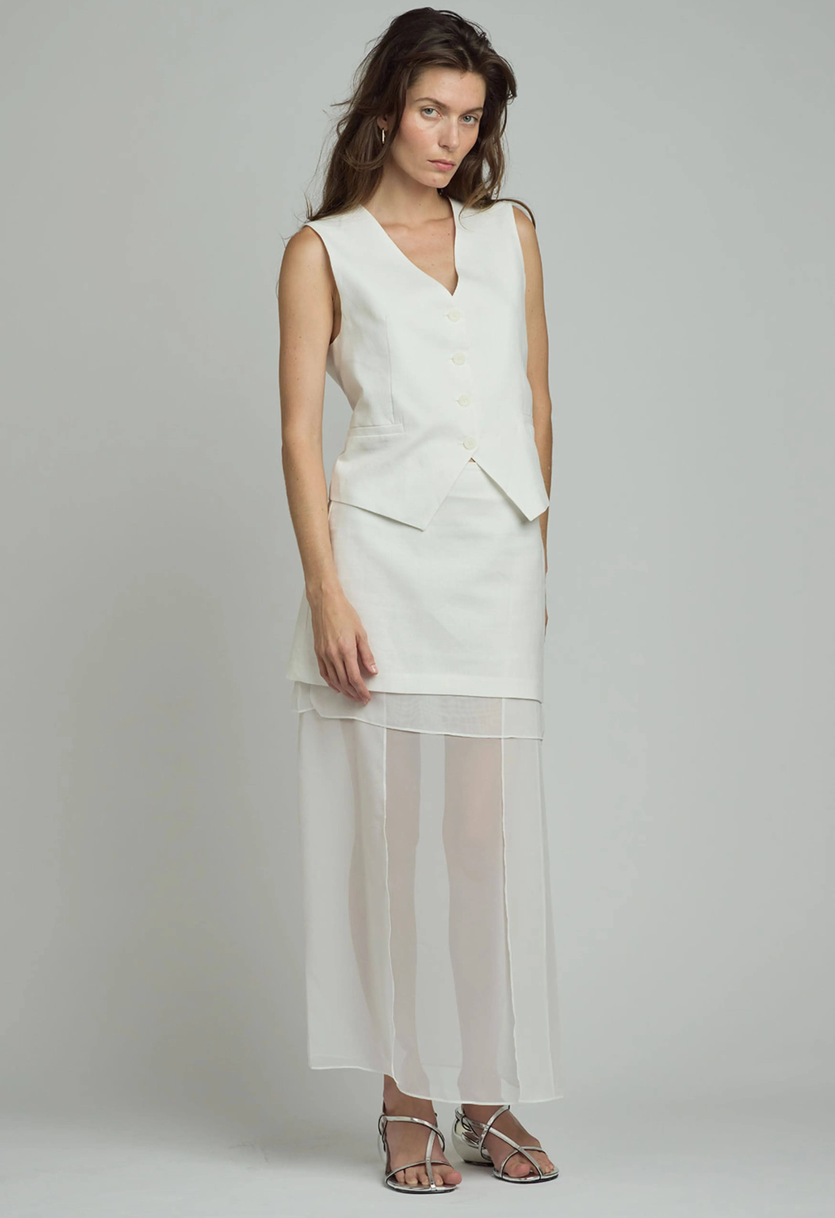 Richie Vest Top In White