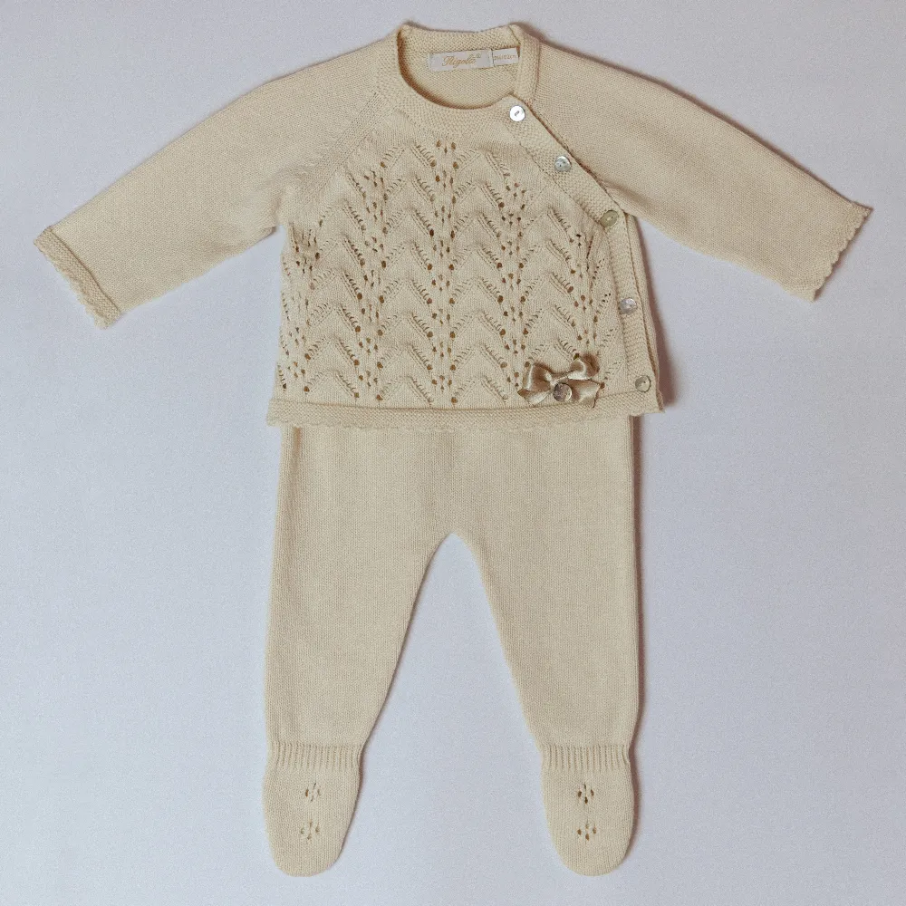 Rigola Girls Beige Knitted 3 Piece Set