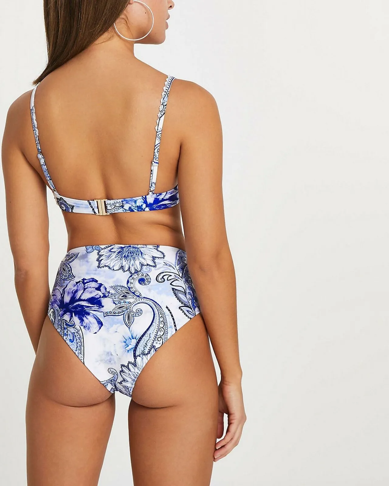 River Island Women's Floral High Waist Swim Bikini Bottoms