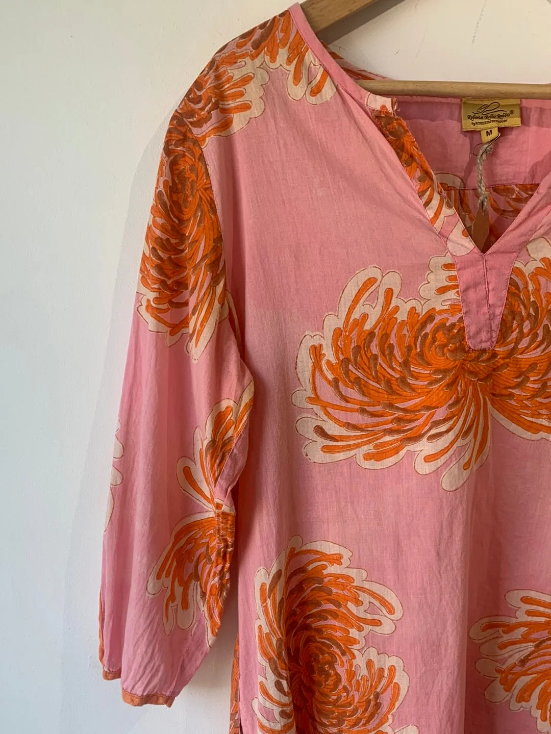 Roberta Roller Rabbit Pink Tunic With Orange Flowers
