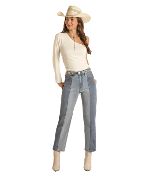 Rock & Roll BW9HD03594 Two Tone Crop Jeans