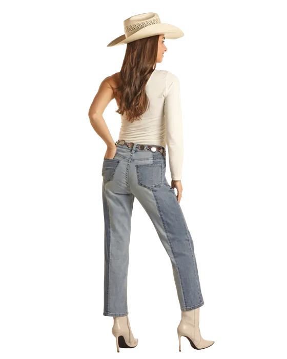 Rock & Roll BW9HD03594 Two Tone Crop Jeans