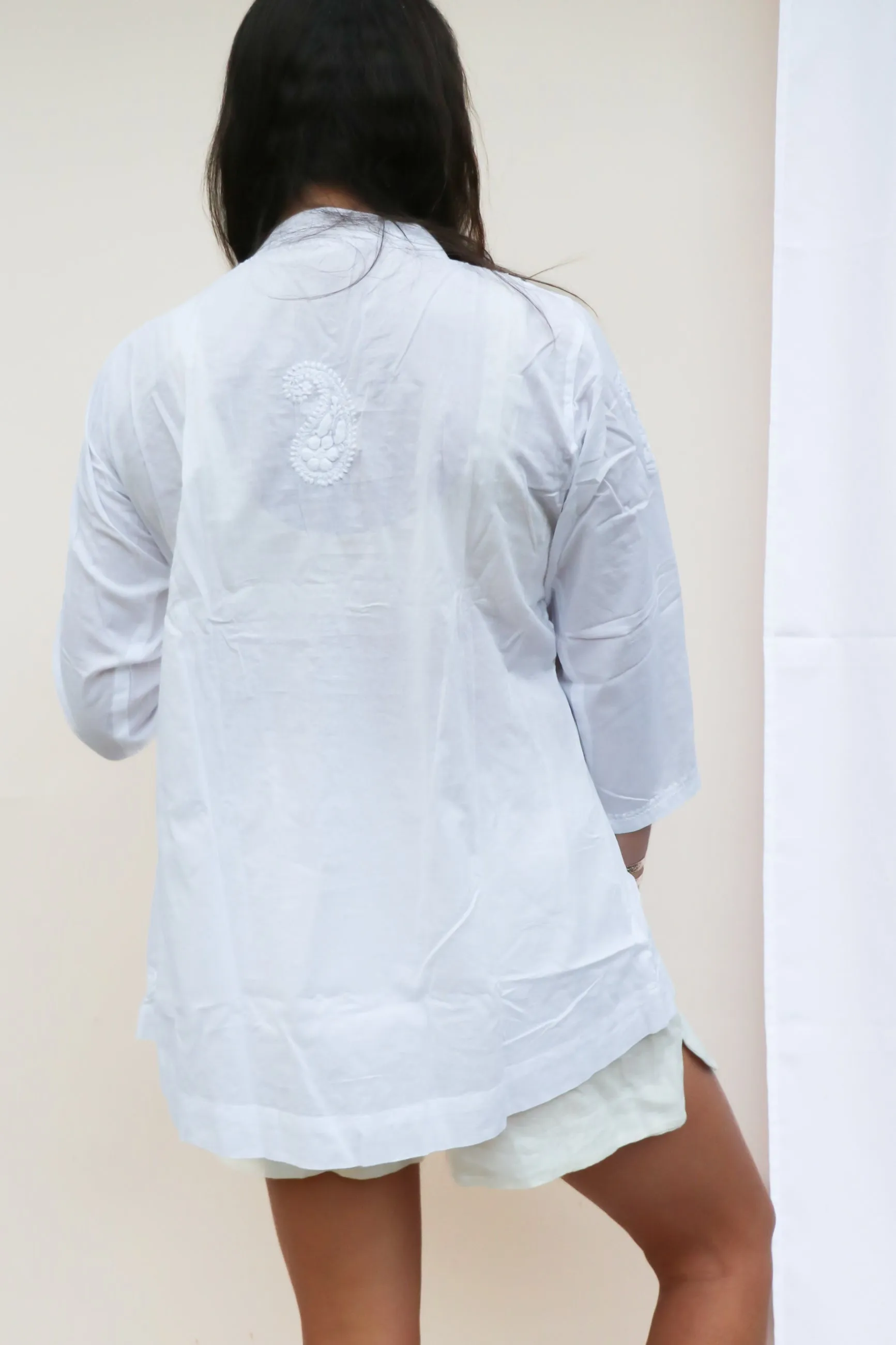 Rosa - White Cotton Top