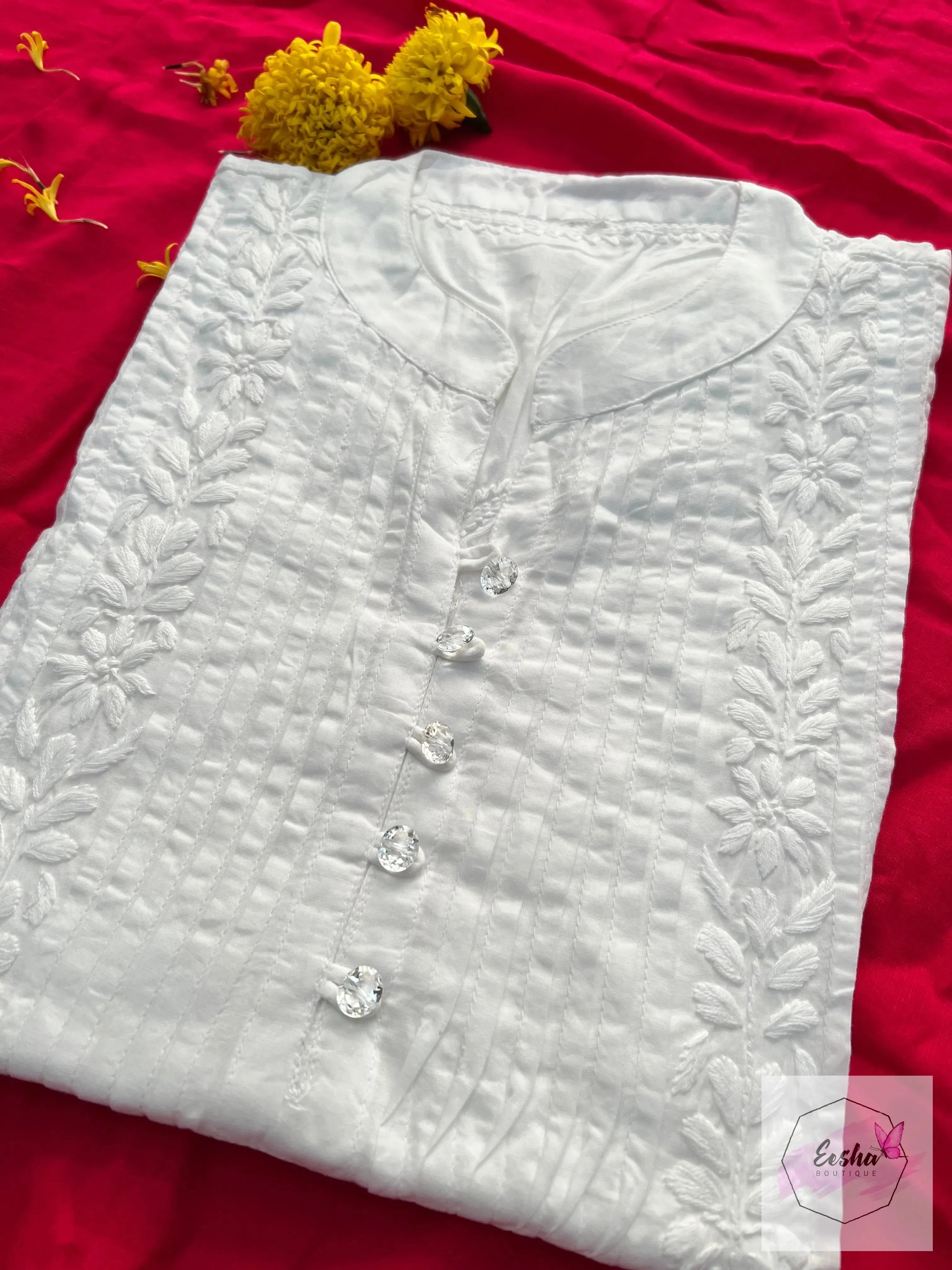 Rosa - White Cotton Top