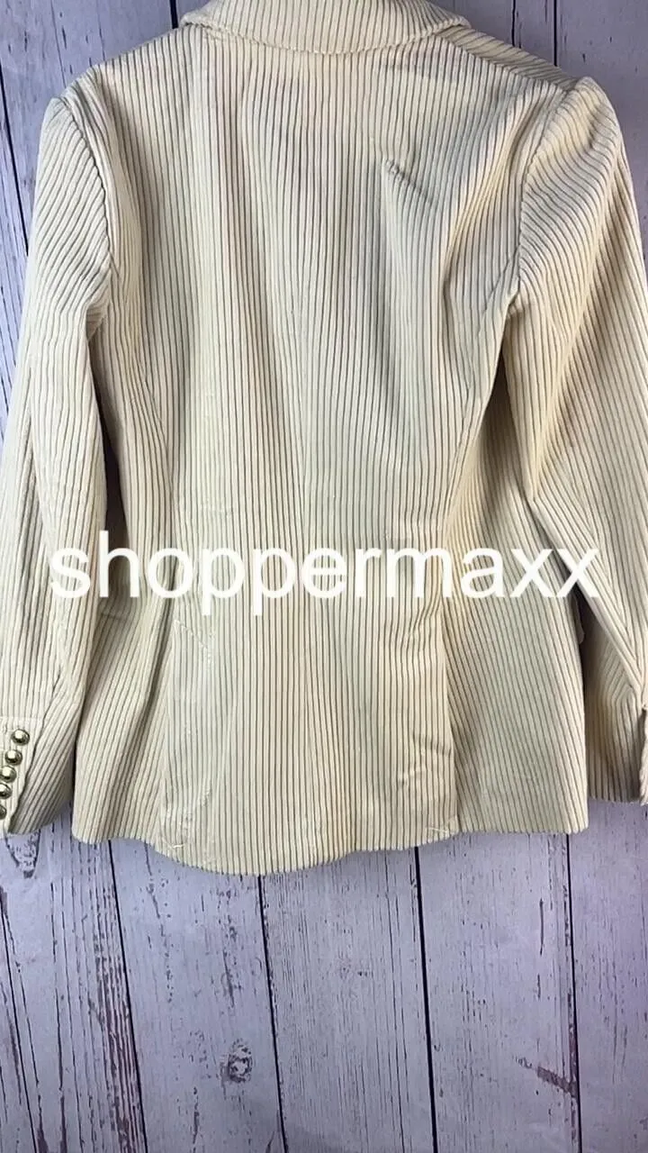 ROWING BLAZERS X TARGET WOMEN'S CORDUROY DOUBLE BREASTED BLAZER - Cream, Size-S