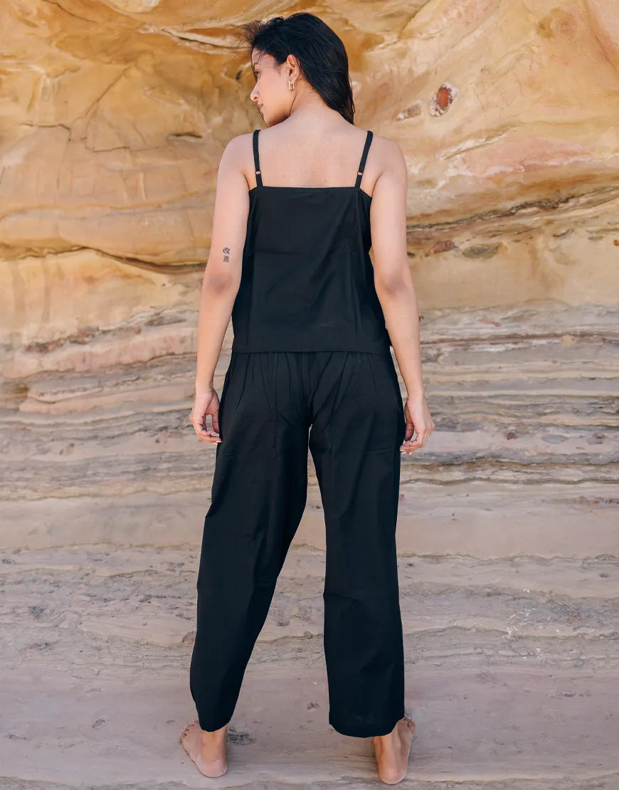Royal Black Cotton Palazzo