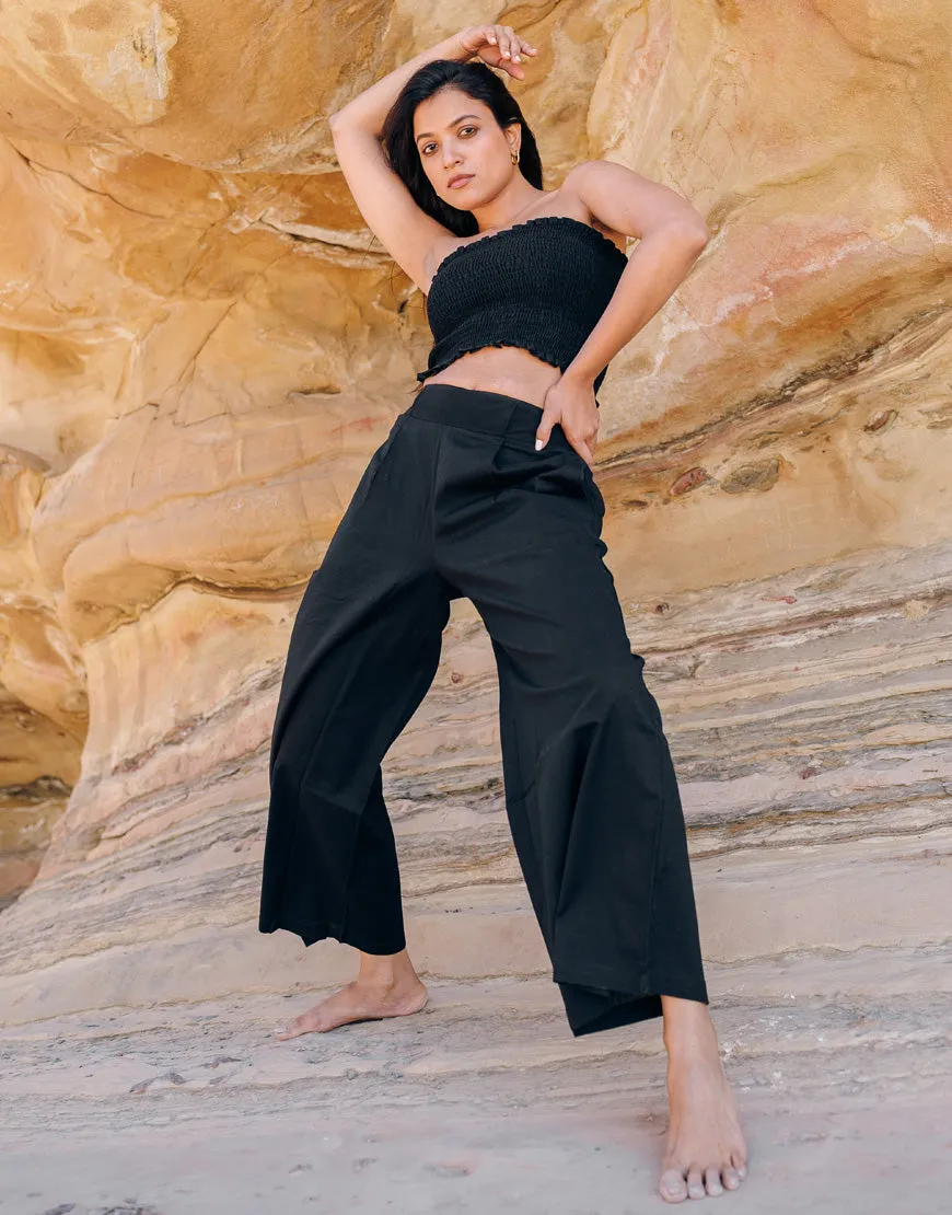 Royal Black Cotton Palazzo