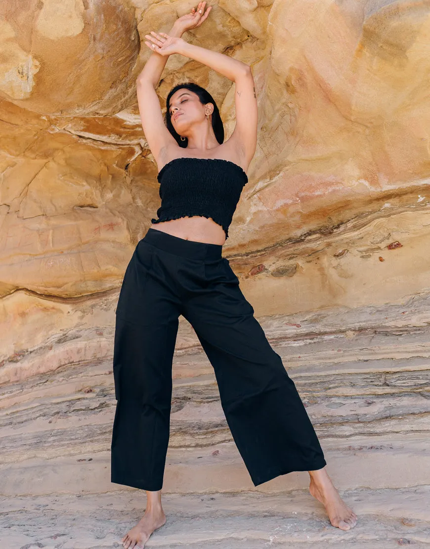 Royal Black Cotton Palazzo