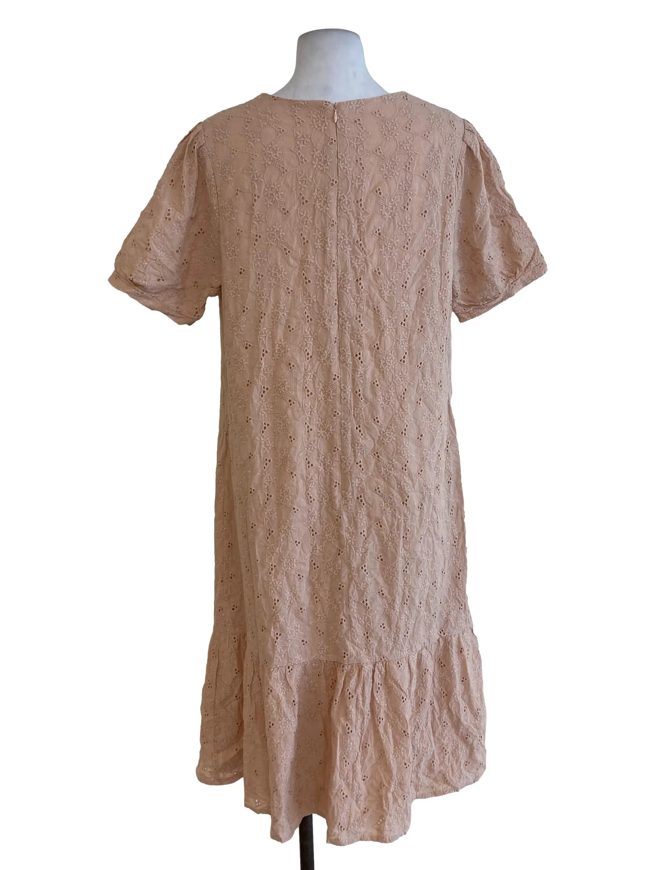 Salmon Embroidered Tunic Dress