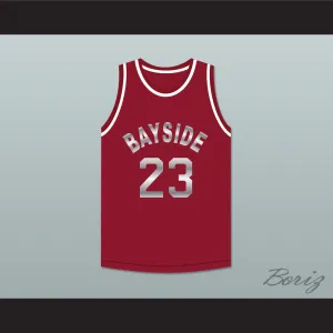 Saved By The Bell AC Slater 23 Bayside Tigers Basketball Jersey Maroon