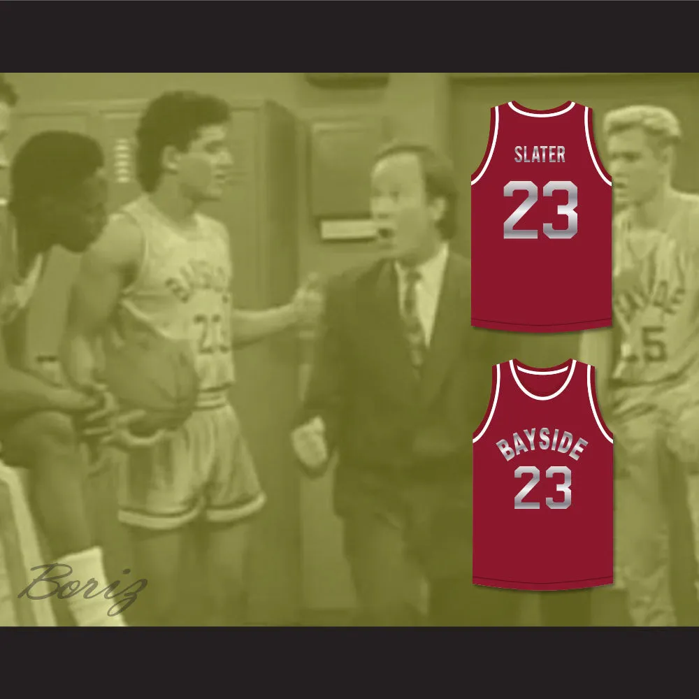 Saved By The Bell AC Slater 23 Bayside Tigers Basketball Jersey Maroon