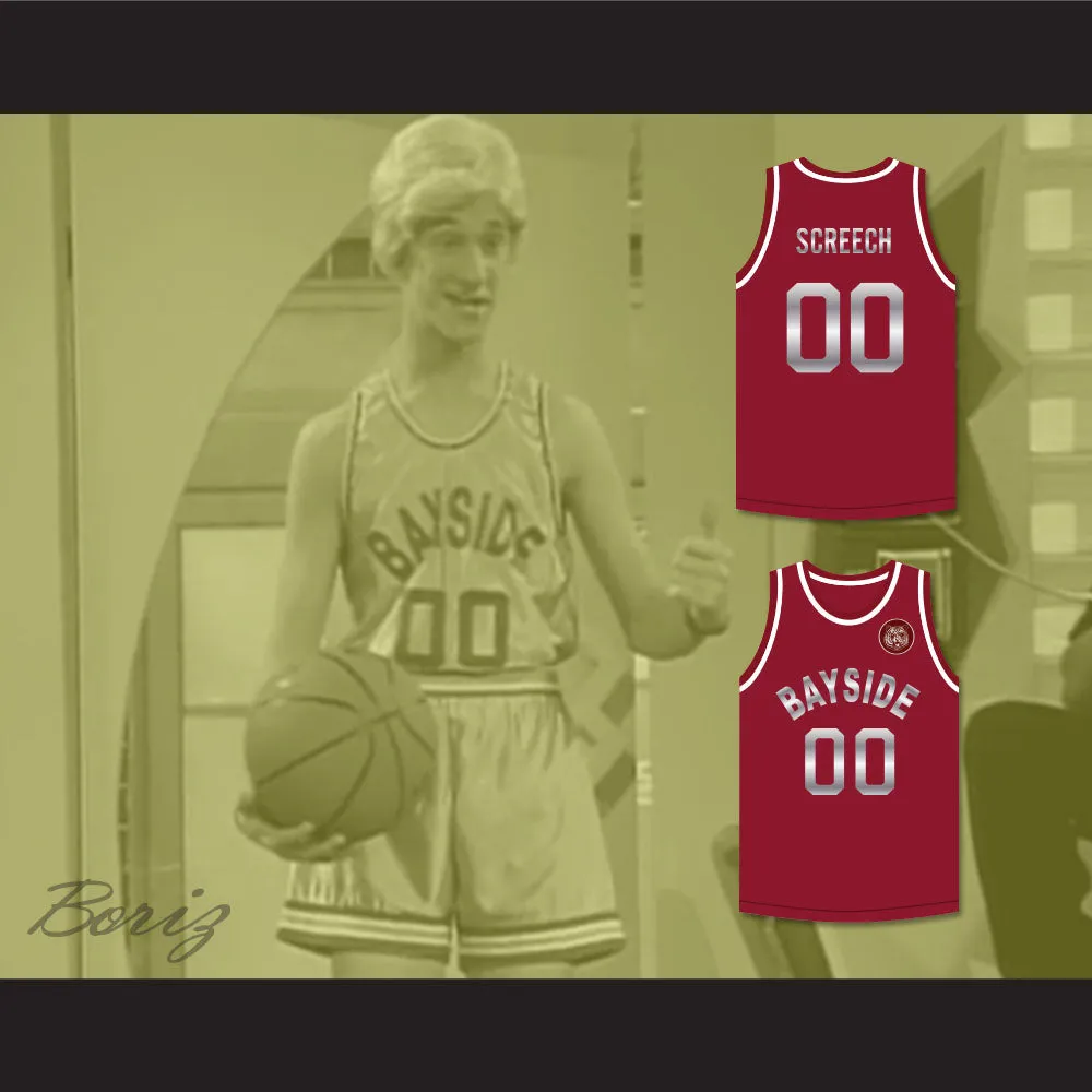 Saved By The Bell Screech 00 Bayside Tigers Maroon Basketball Jersey Includes Tiger Patch