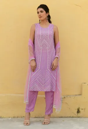 Saya lavender embroidered kurta set
