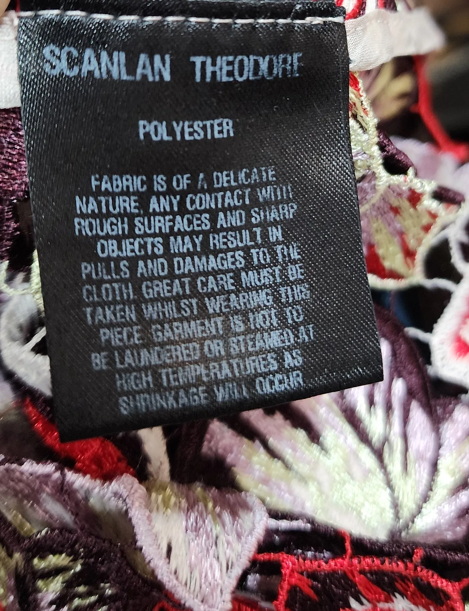 Scanlan and Theodore embroidered floral top size 8