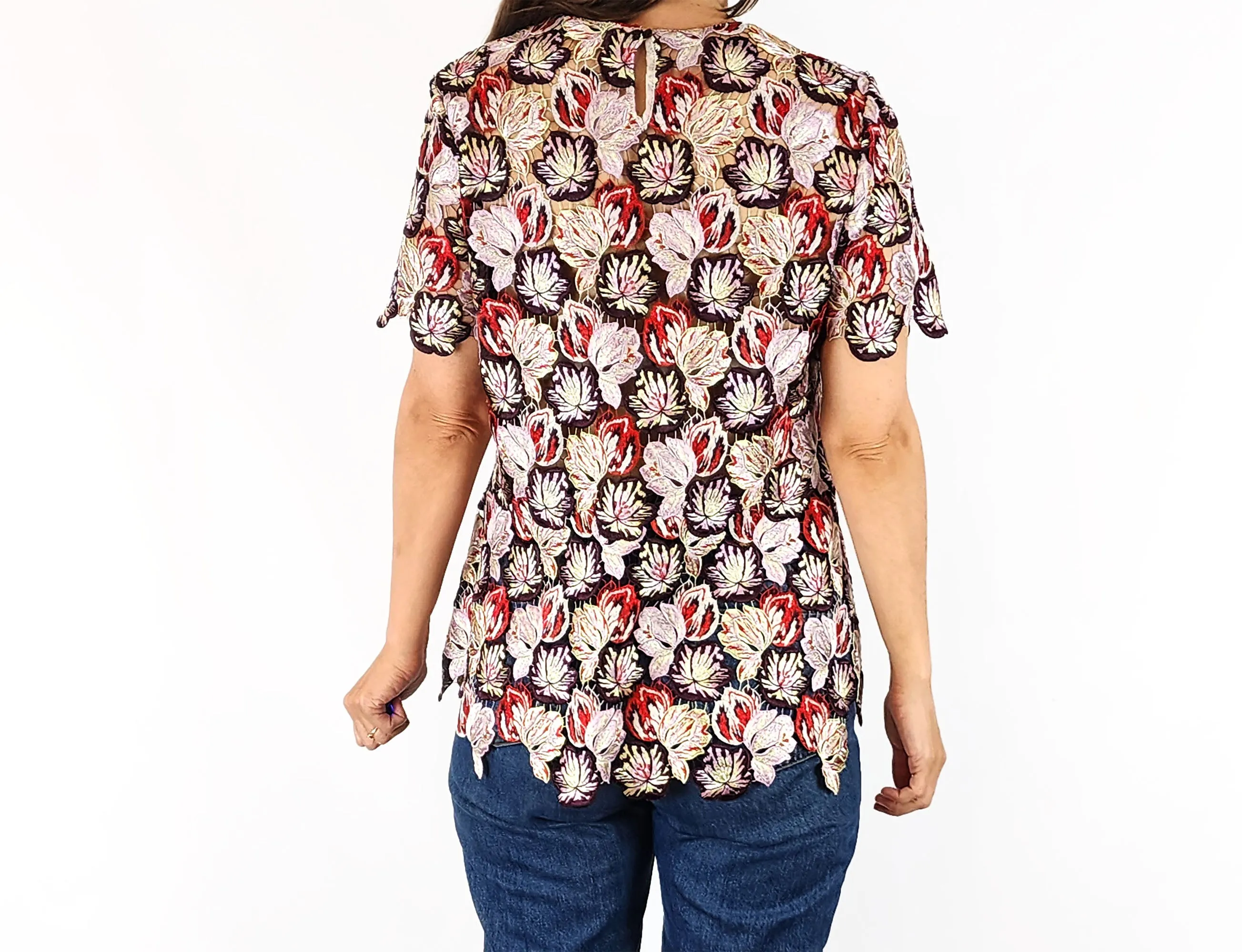 Scanlan and Theodore embroidered floral top size 8