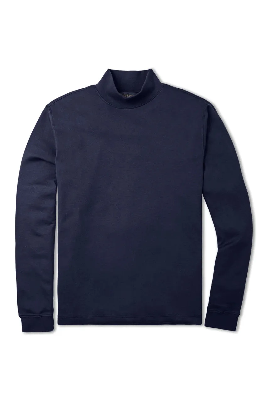 Scott Barber Pima Interlock Mock Turtleneck: Midnight