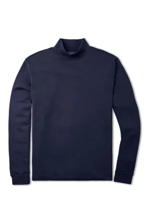 Scott Barber Pima Interlock Mock Turtleneck: Midnight