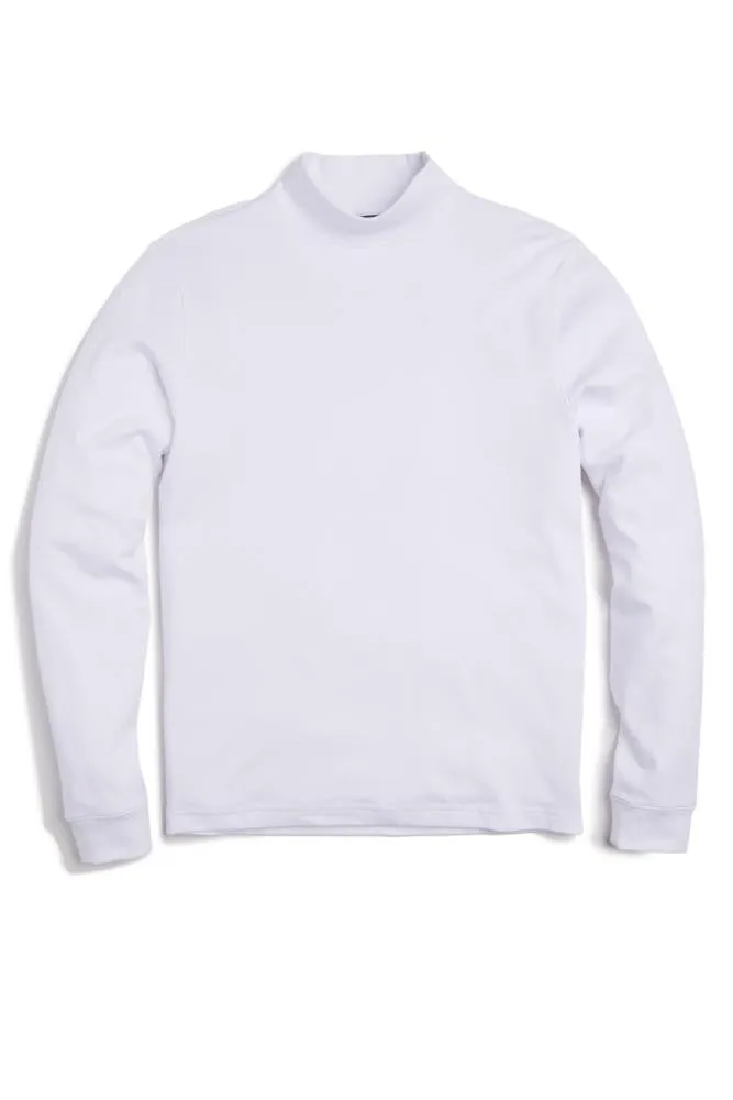 Scott Barber Pima Interlock Mock Turtleneck: White