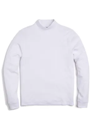 Scott Barber Pima Interlock Mock Turtleneck: White