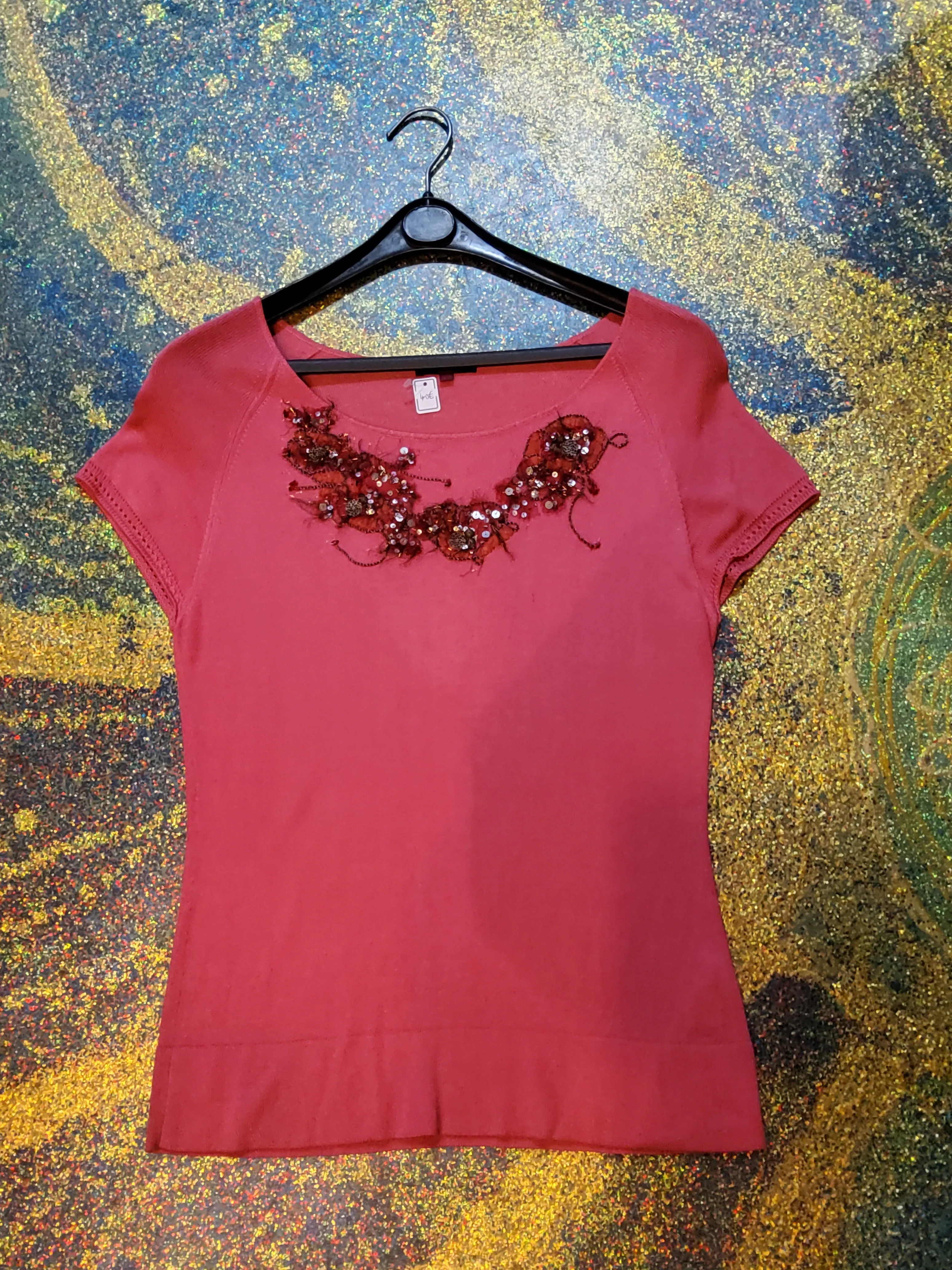Sequin embroidered top