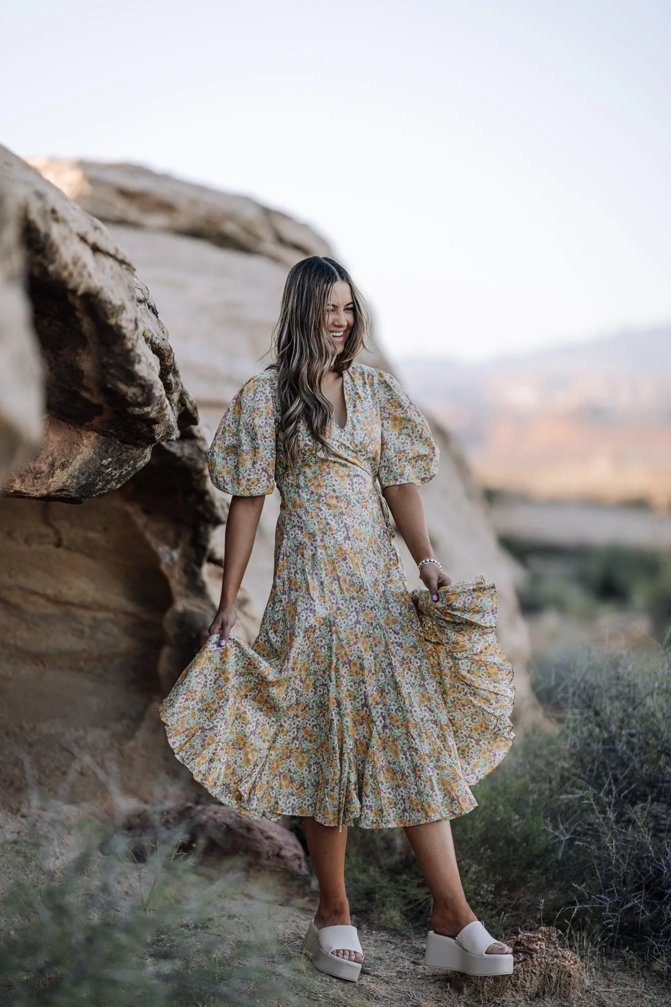 Seranie Wrap Midi Dress