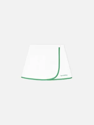 Serif Logo Embroidered Wrap Skirt - White/Verde