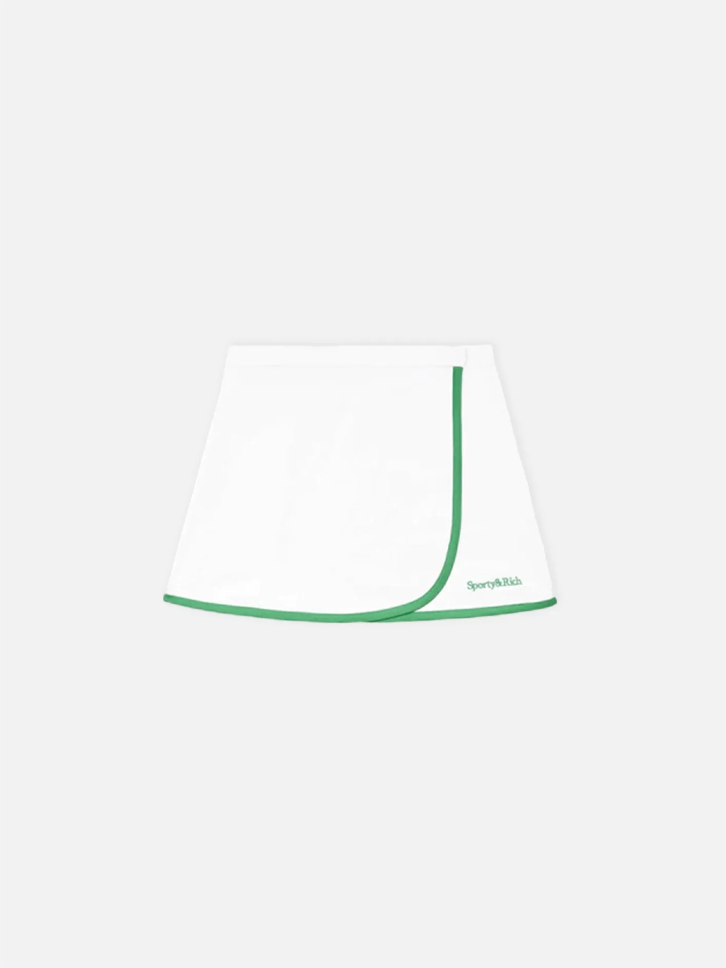 Serif Logo Embroidered Wrap Skirt - White/Verde