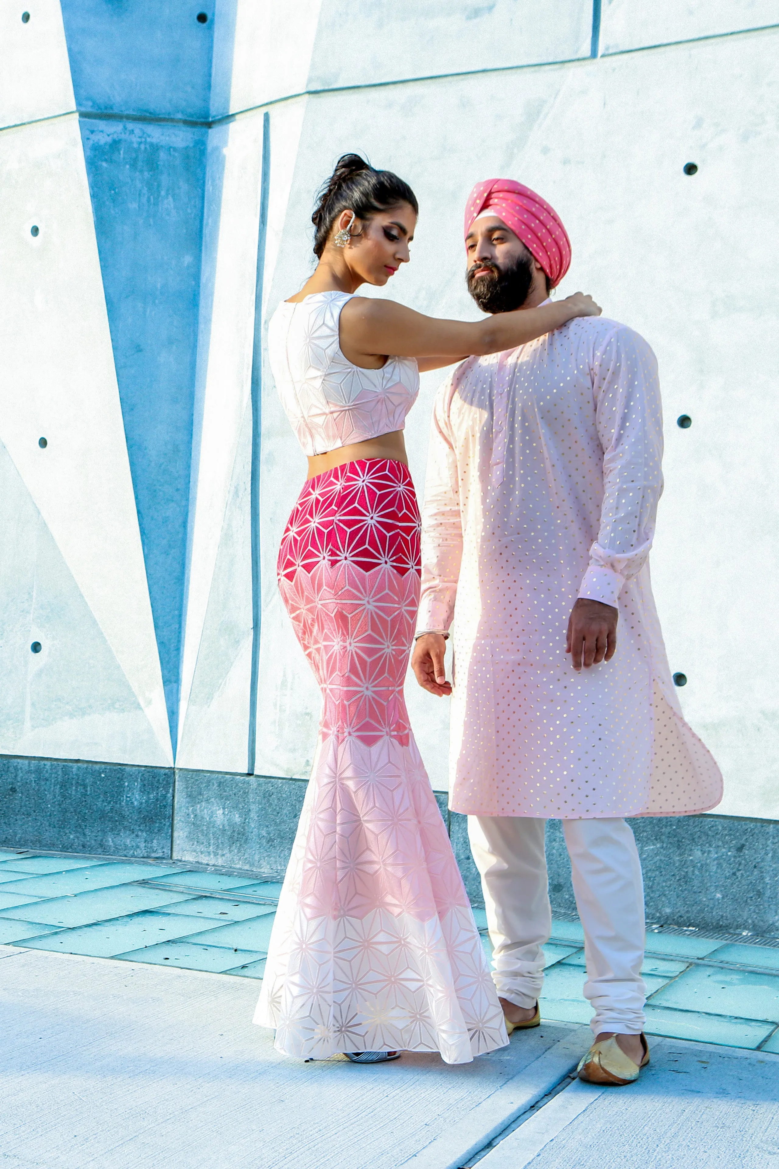 SHANAYA Ombre Embroidery Skirt