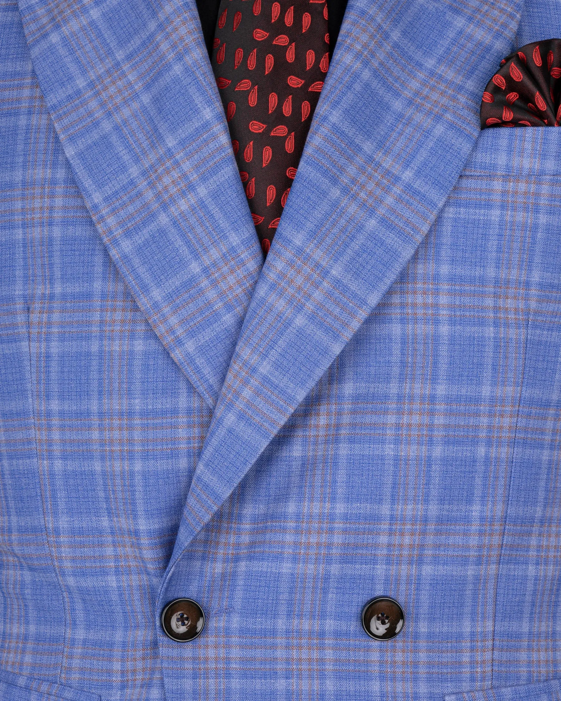 Ship Cove Super fine Blue Plaid Double Breasted Woolrich Blazer