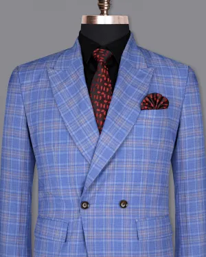 Ship Cove Super fine Blue Plaid Double Breasted Woolrich Blazer