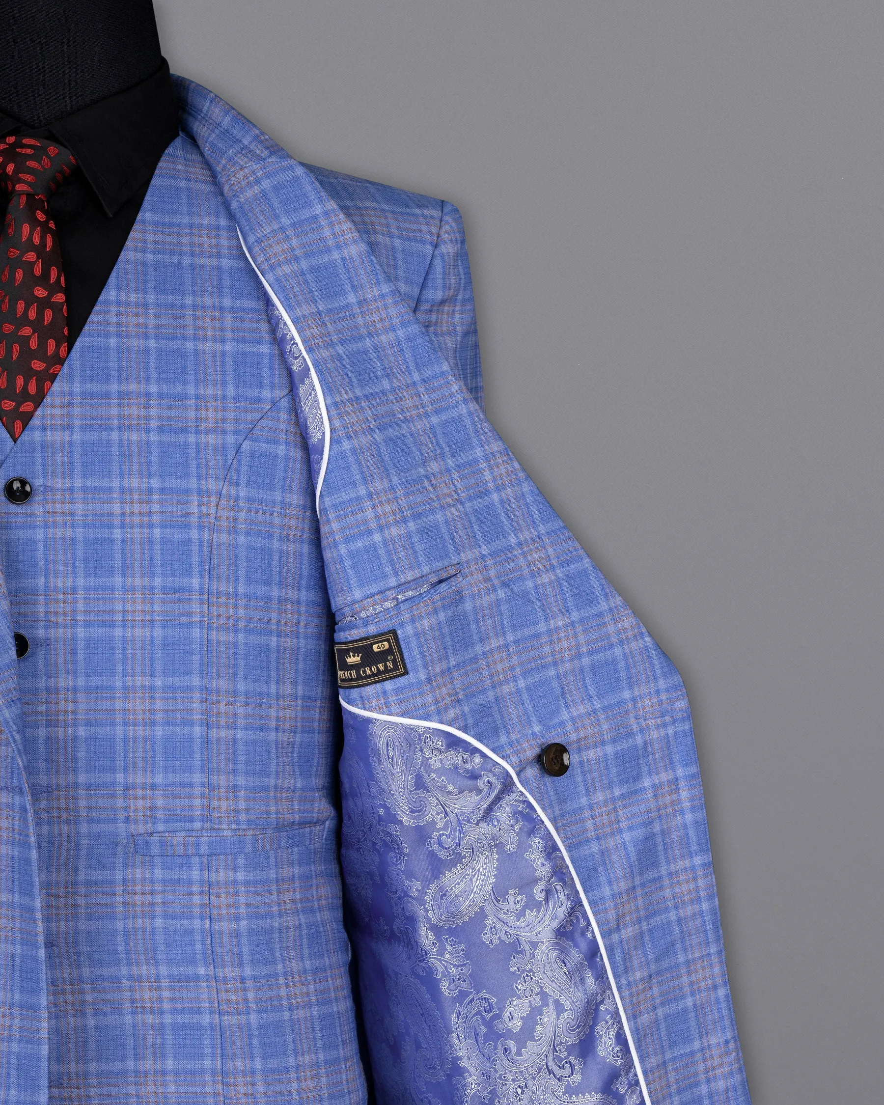 Ship Cove Super fine Blue Plaid Double Breasted Woolrich Blazer