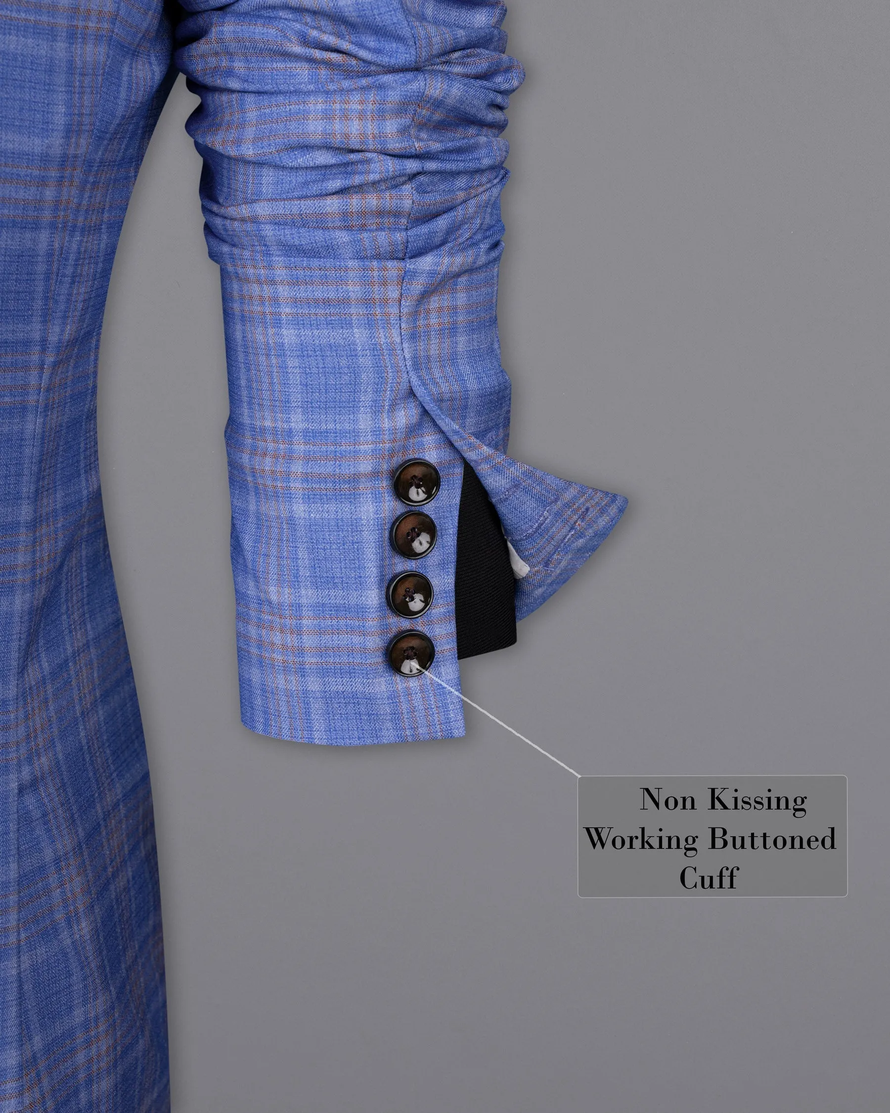 Ship Cove Super fine Blue Plaid Double Breasted Woolrich Blazer