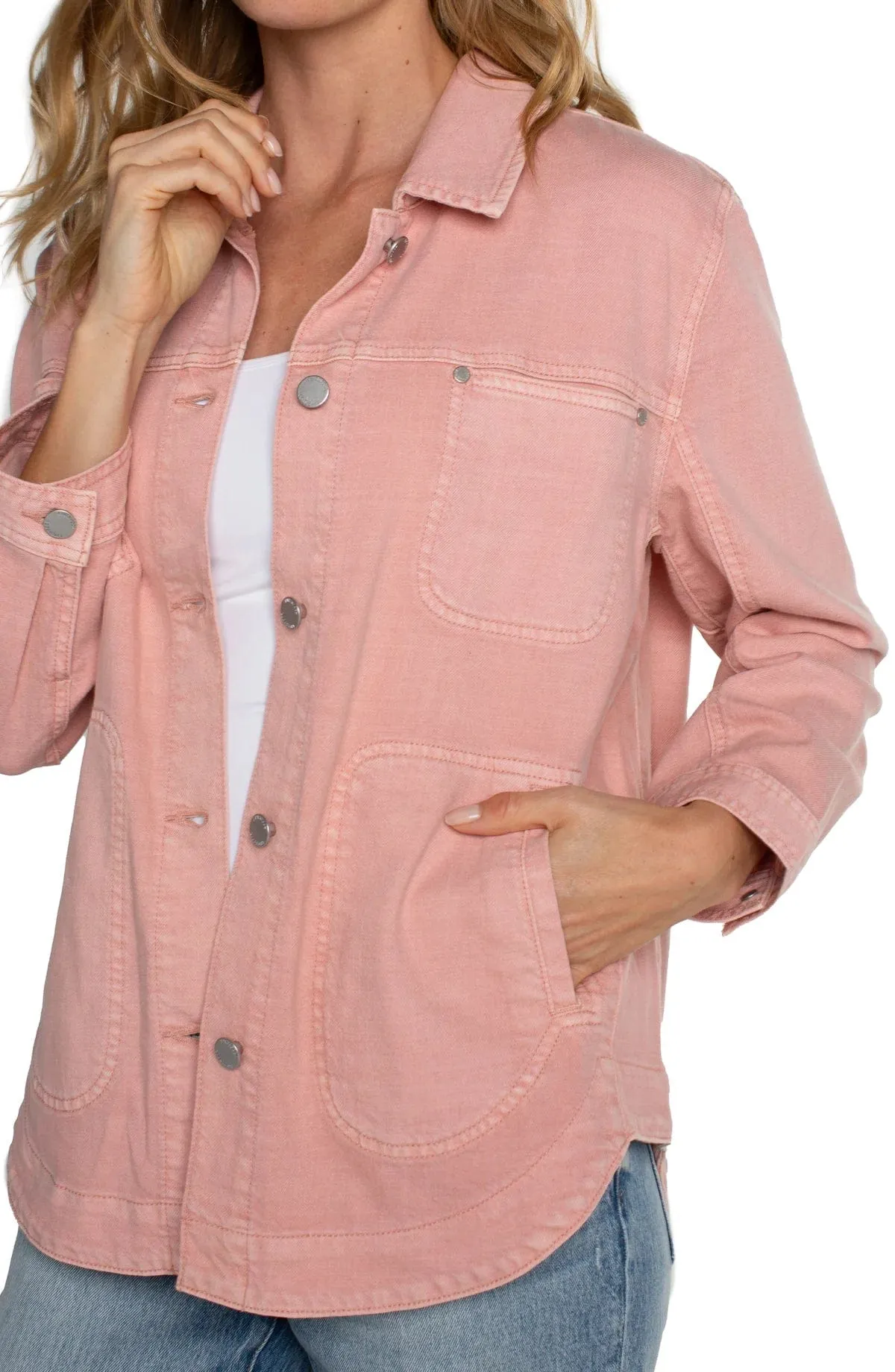 Shirt Jacket - Rose Blush